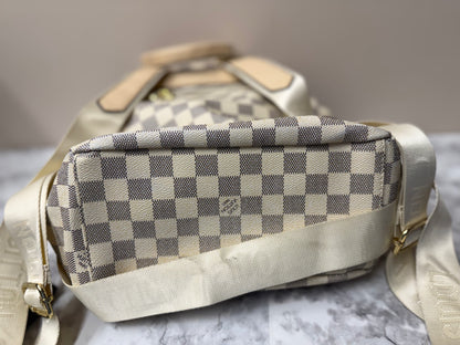 Checkered Luxe Mini Backpack – Neutral Tones