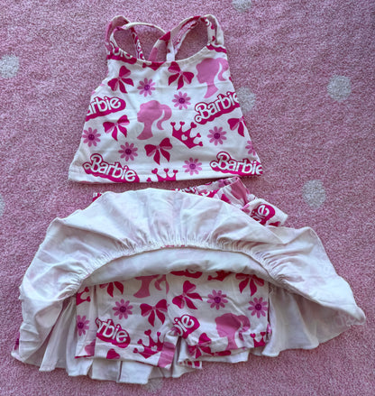 Barbie-Inspired Ruffle Skirt Set - 2T