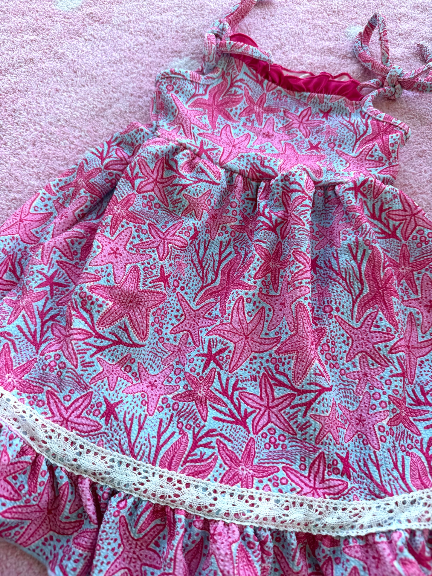 Pink Starfish Tie-Strap Dress