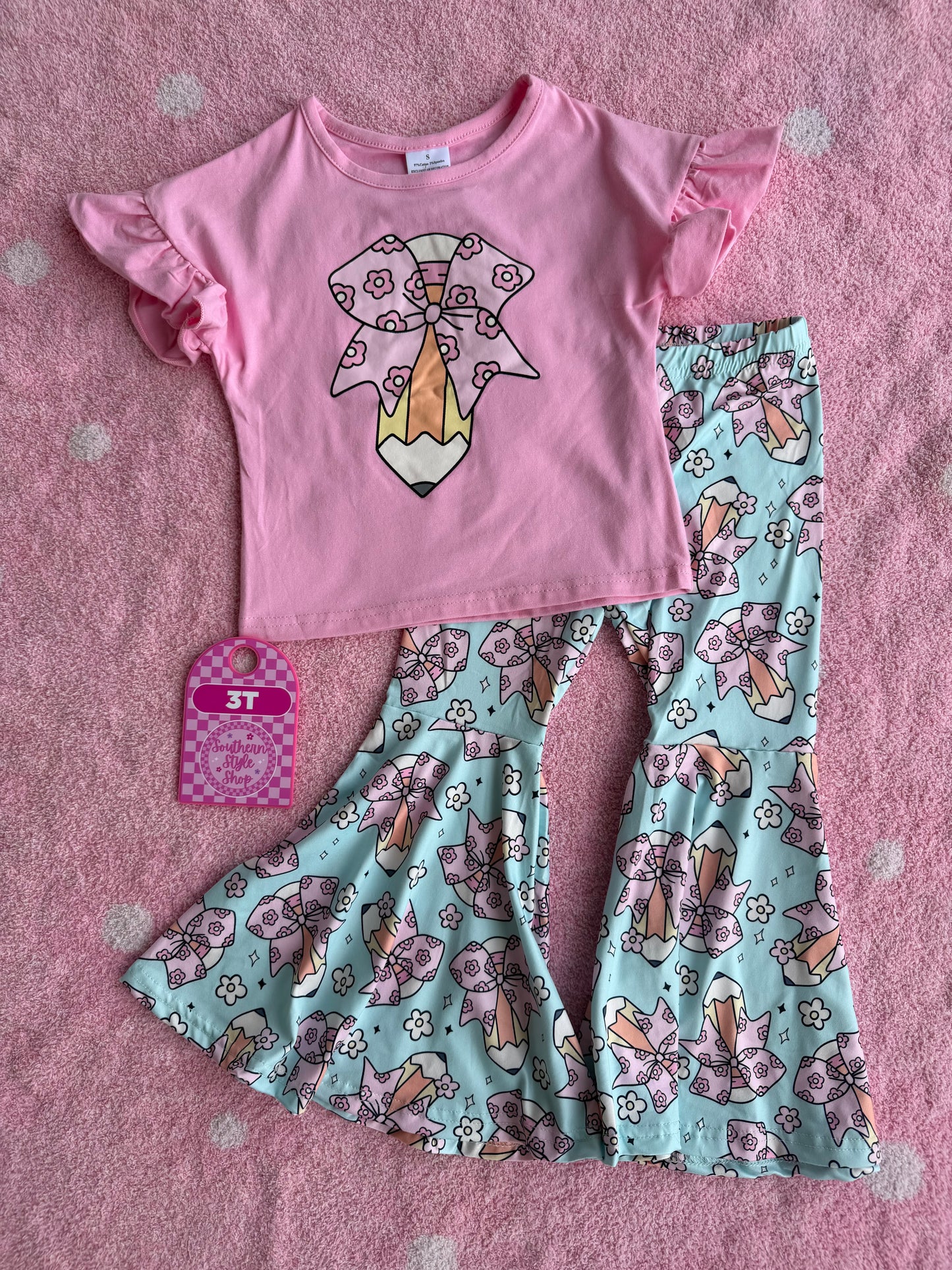 Back-to-School Pencil Bell Bottom Set - 3T