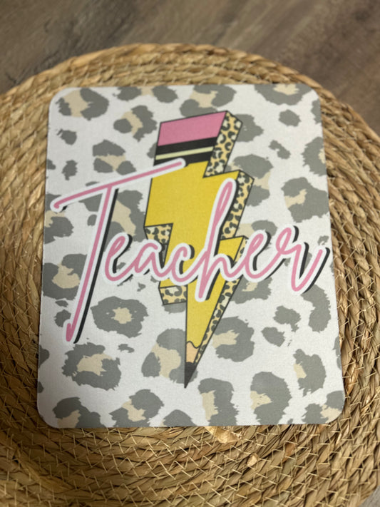Teacher lightening bolt mouse pad