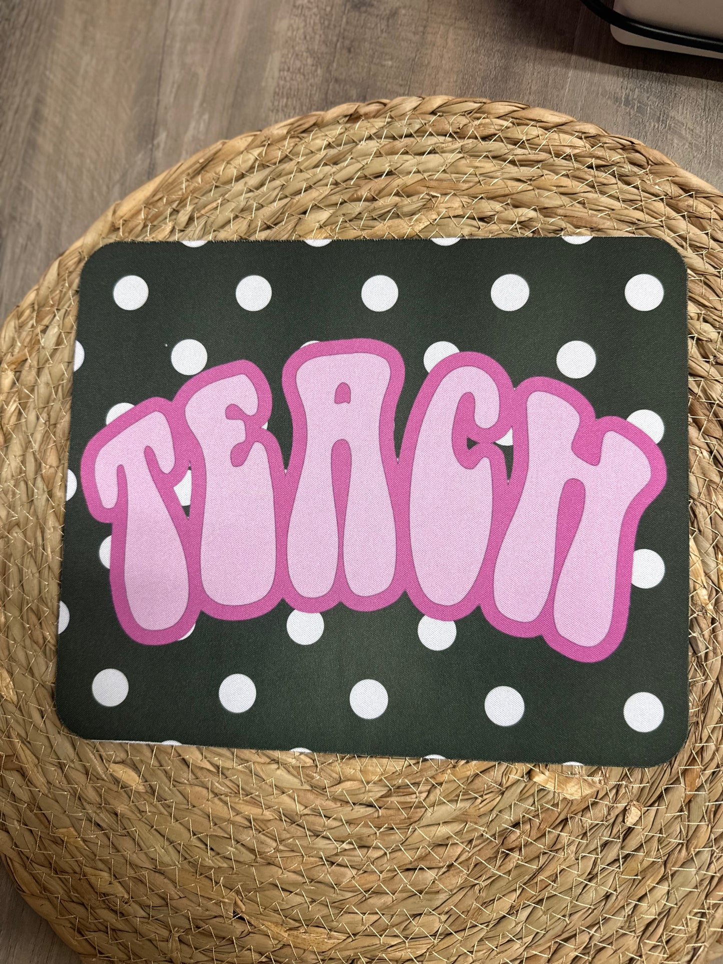 Pink teach mouse pad