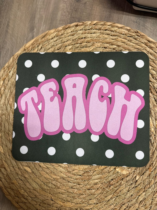 Pink teach mouse pad