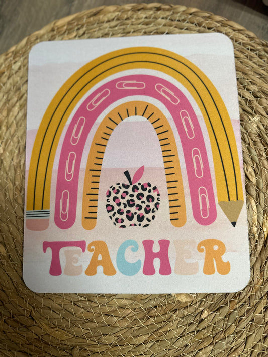 Rainbow teacher mouse pad