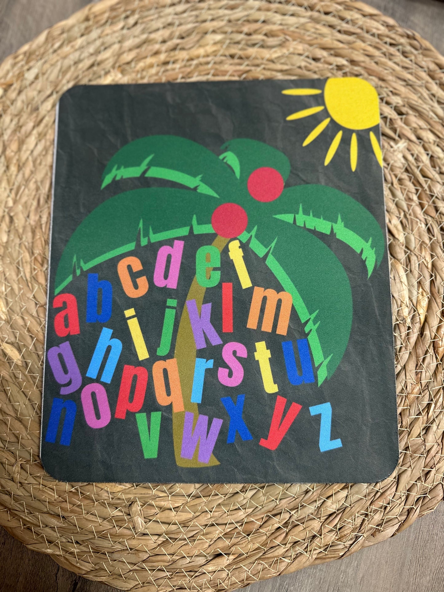 ABCD palm tree mouse pad