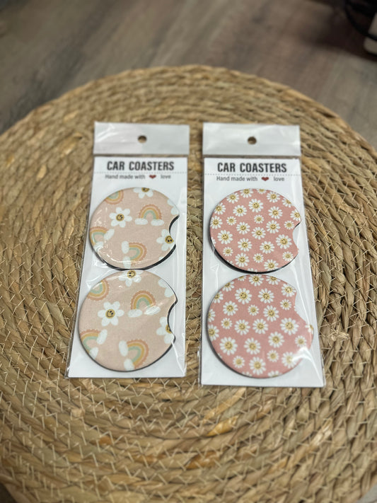 Daisy car coasters