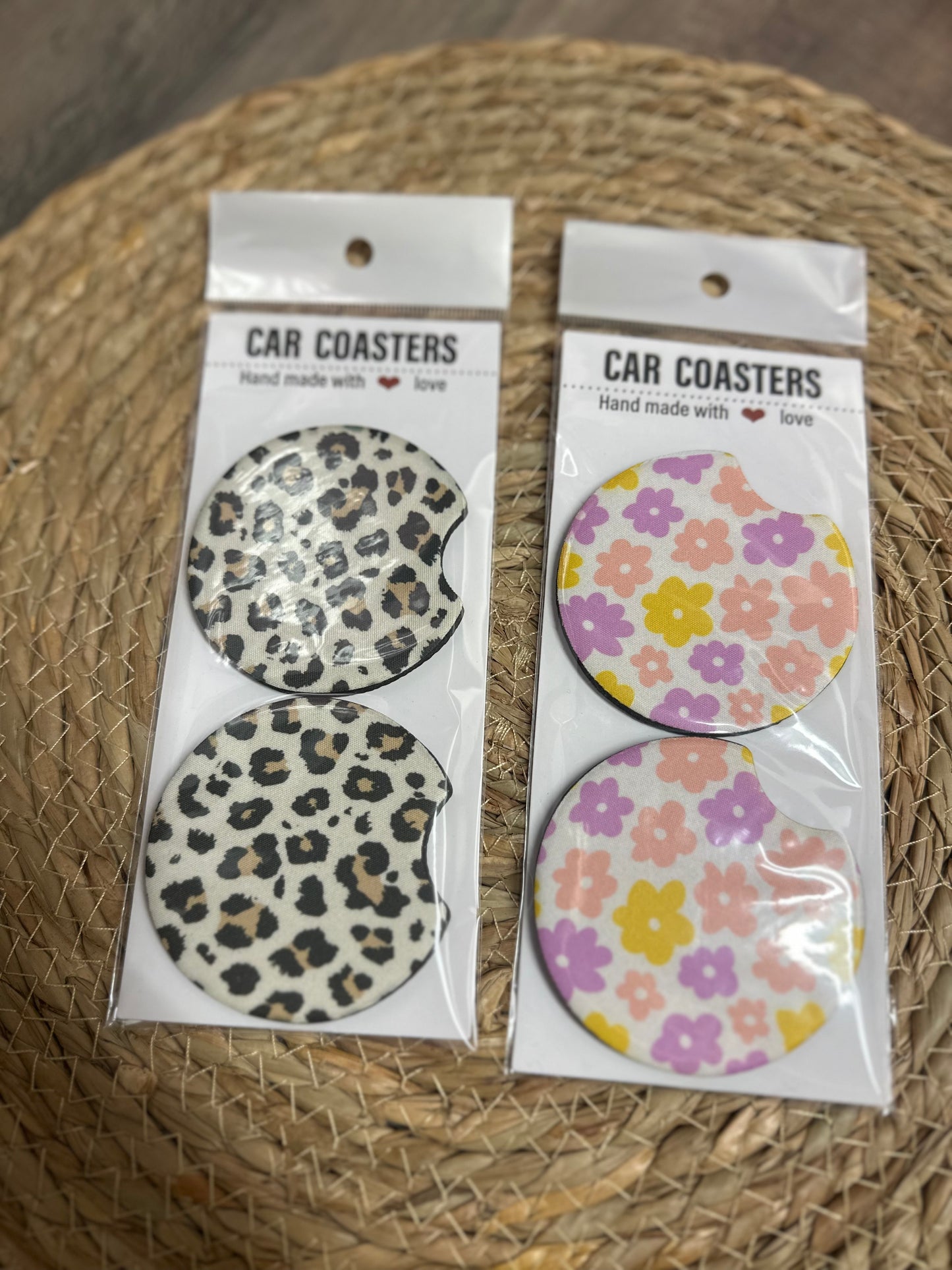 Colorful car coasters