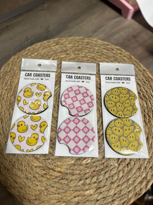 Preppy car coasters