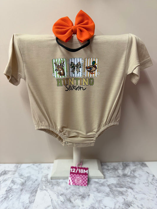 “Hunting Season” Baby Romper – 12/18M