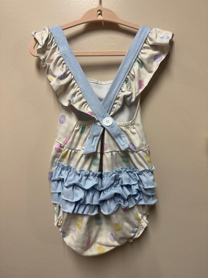 Easter Egg Bow Bubble Romper- 18/24m