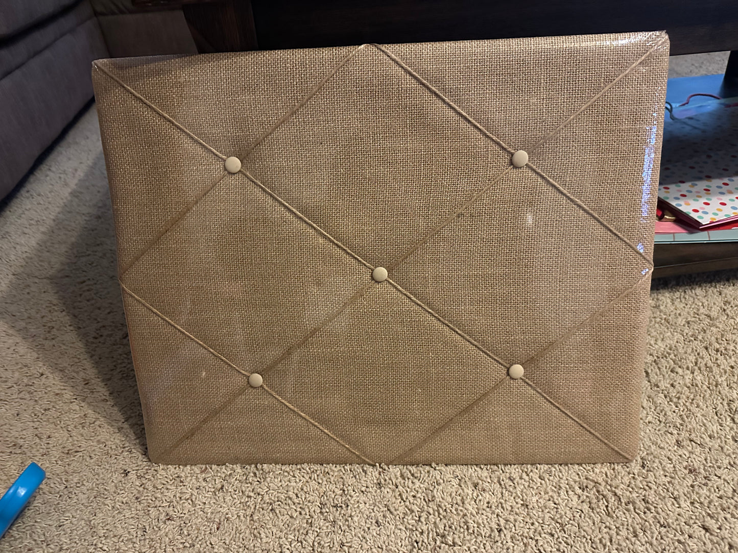 Burlap photo board