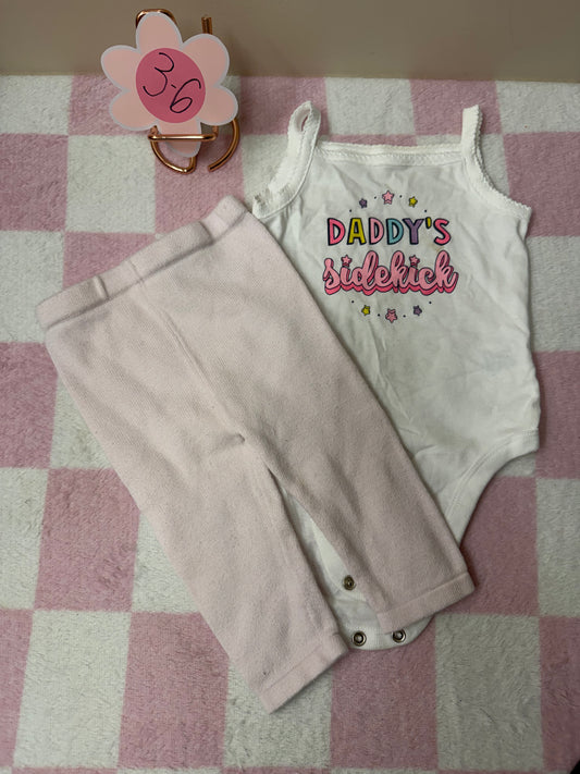 3/6m daddy's sidekick outfit