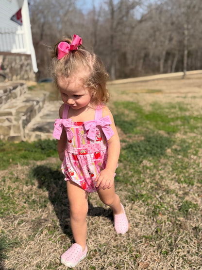 Sweet Strawberry Printed Romper - 0/3m