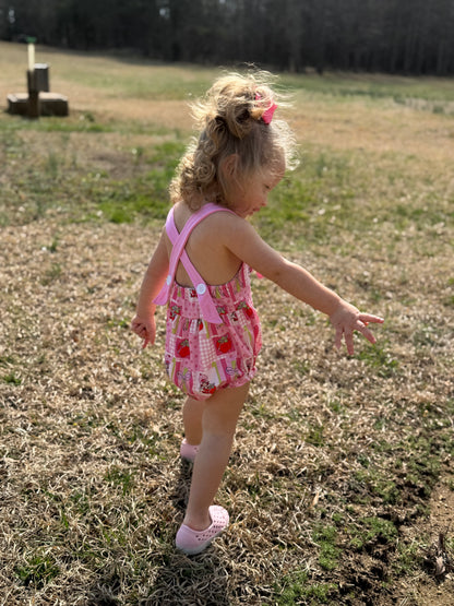 Sweet Strawberry Printed Romper - 0/3m