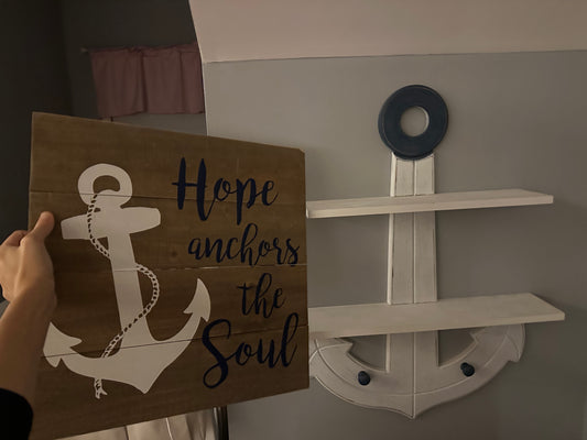 Anchor shelf and sign