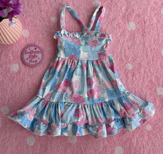 Floral & Coquette Printed Tiered Dress - 3T