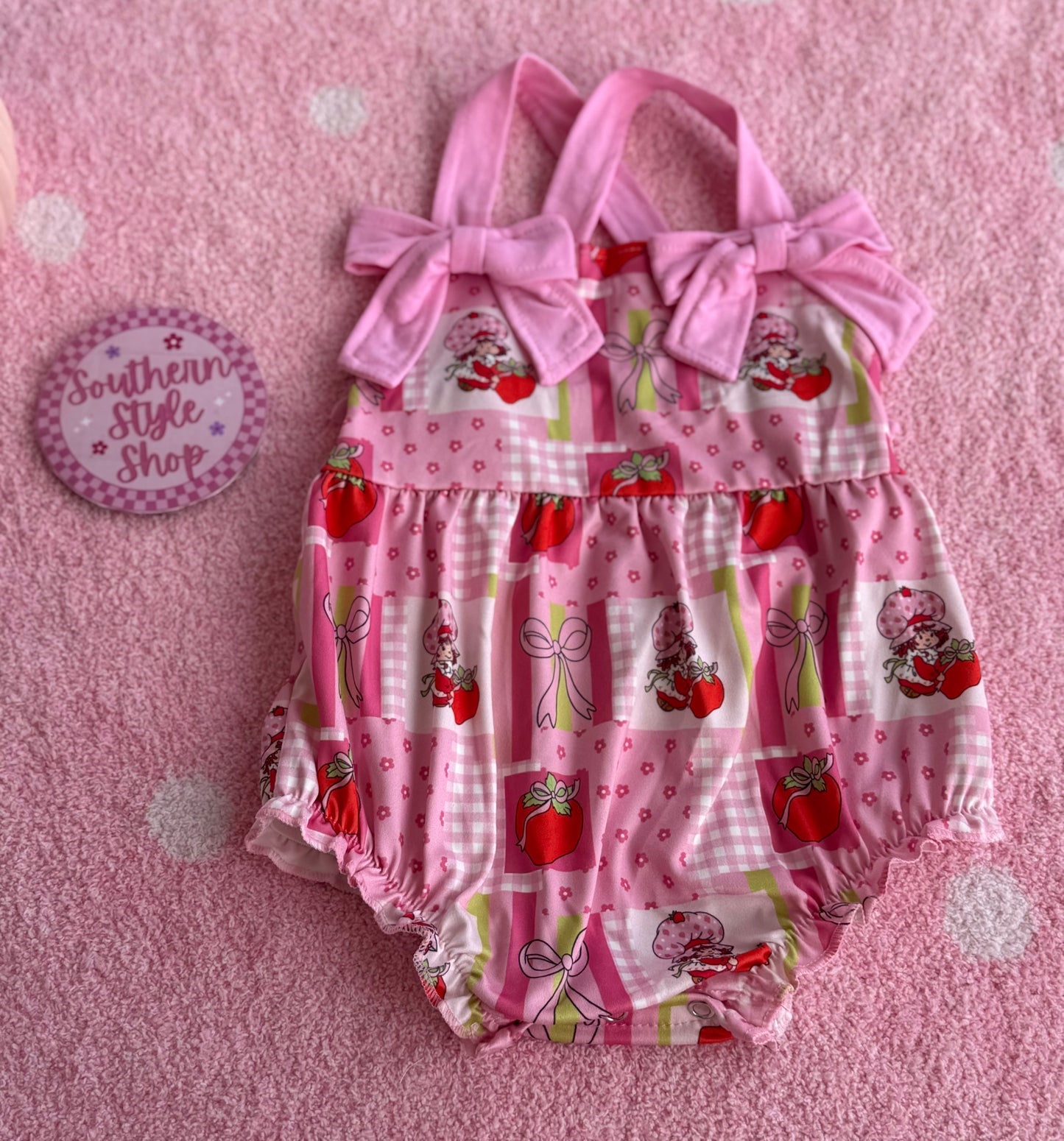 Sweet Strawberry Printed Romper - 0/3m