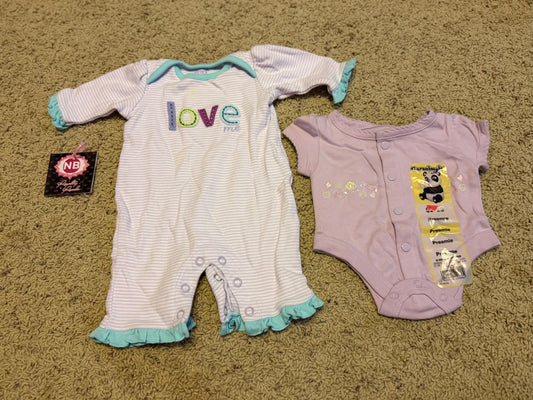 Newborn love outfit/purple onesie