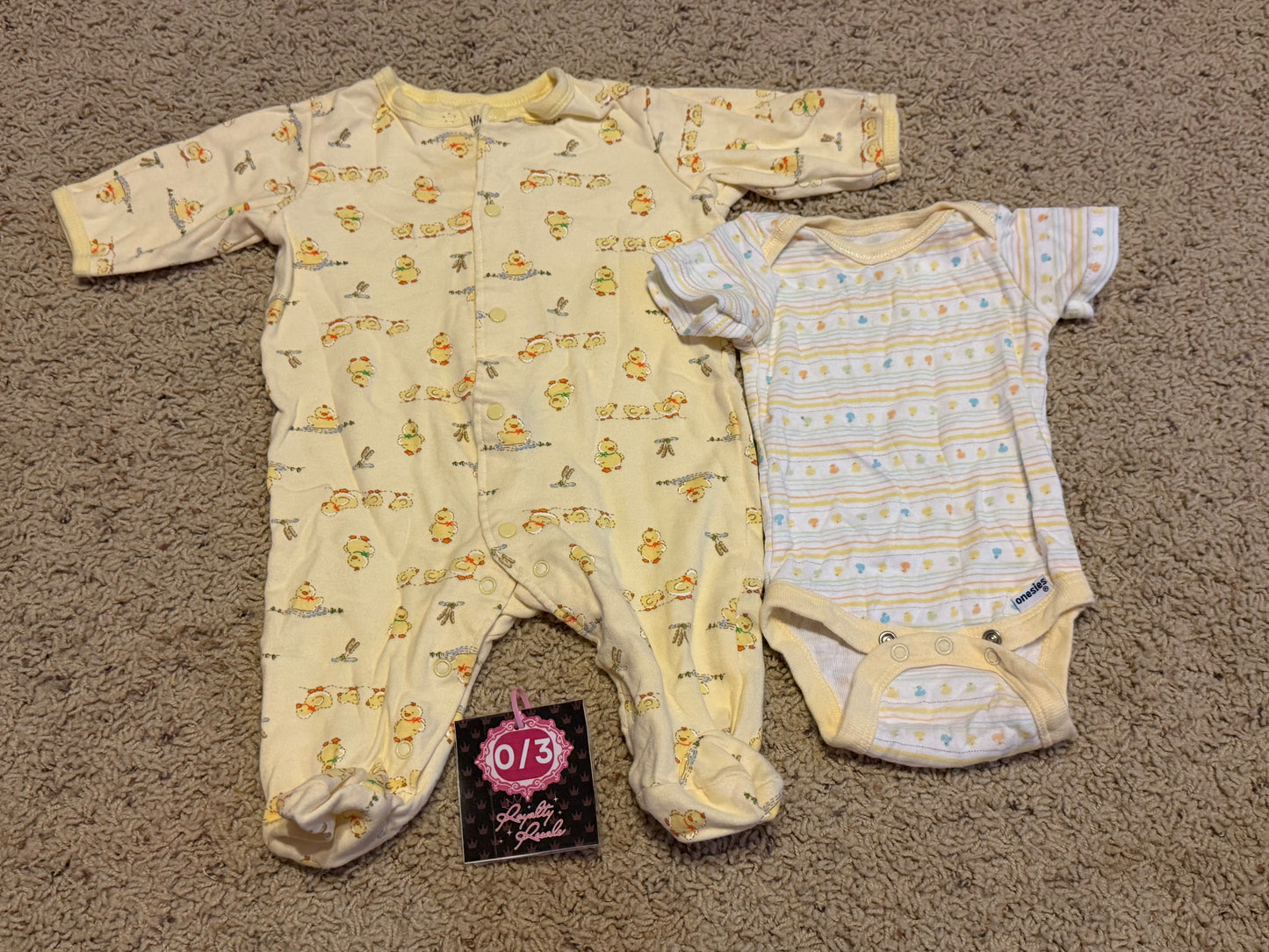 0/3m duck sleeper & onesie