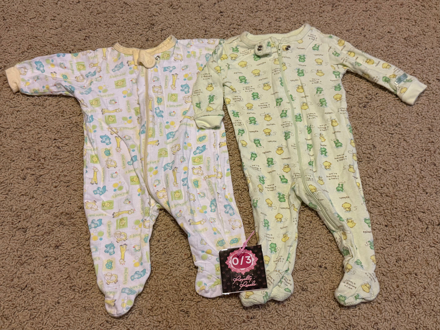 0/3m giraffe & frog sleeper