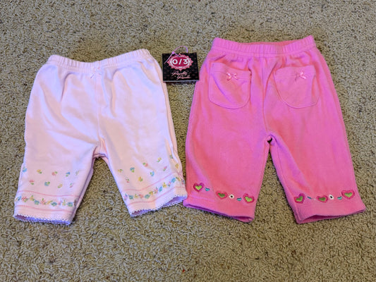 0/3m pink floral pants