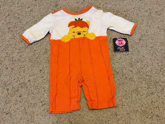0/3m Pooh pumpkin outfit