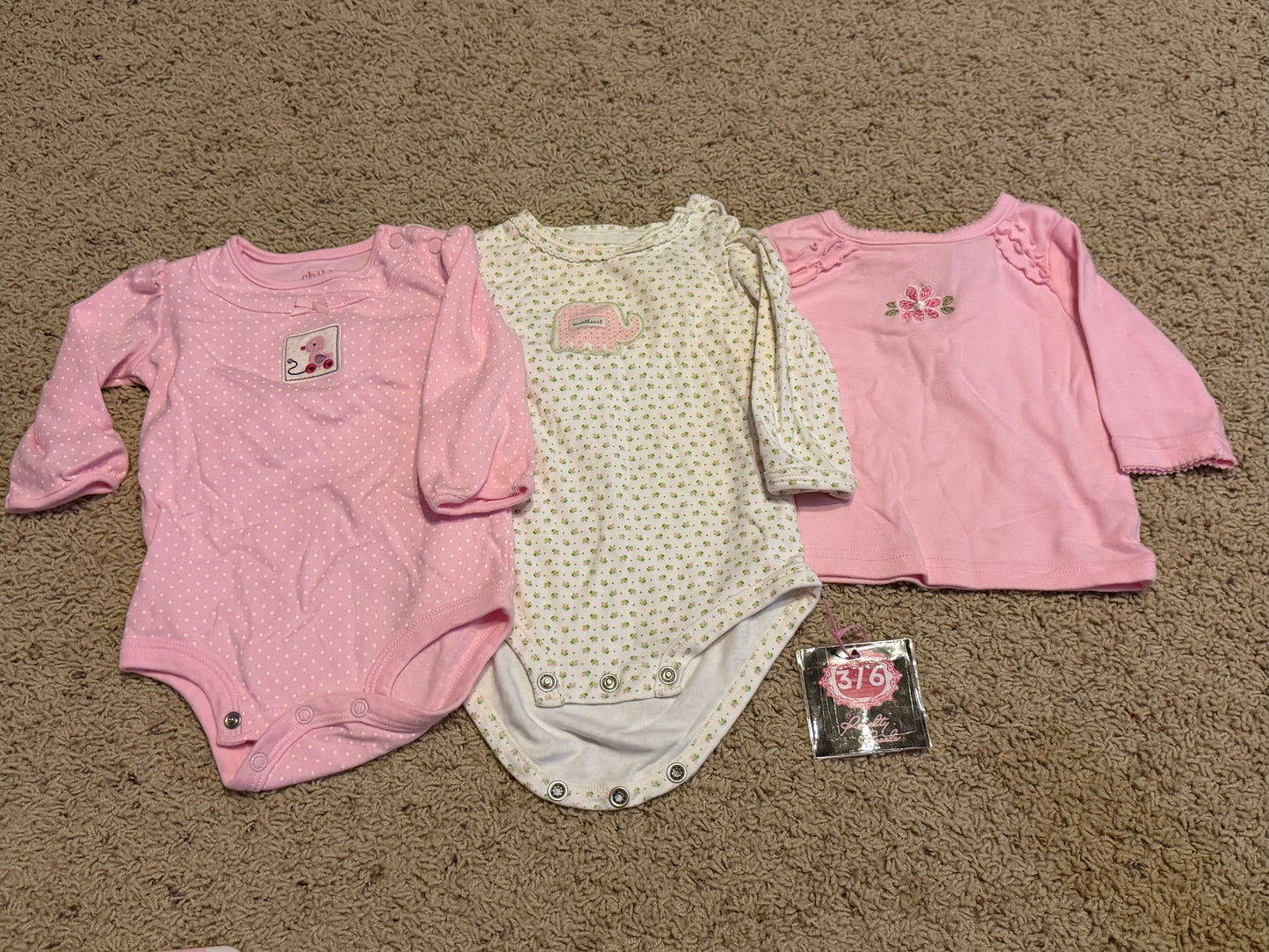 3/6m pink tops