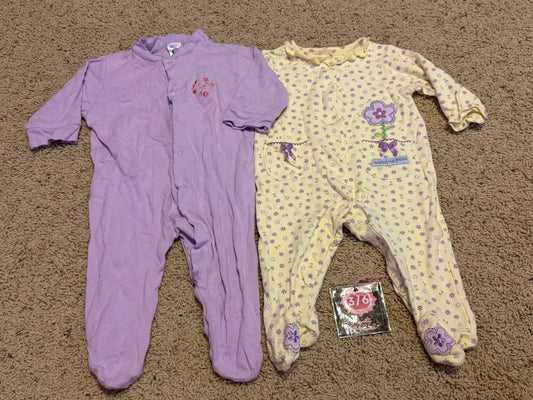 3/6m purple & yellow sleepers