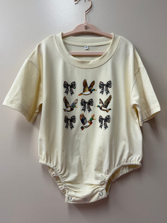 Duck Bow Graphic Onesie – 3T