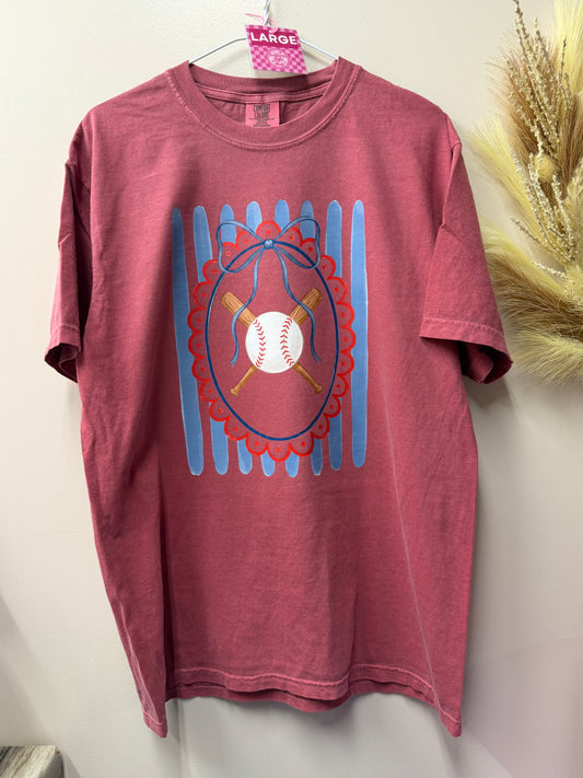 Adult large coquette baseball tshirt