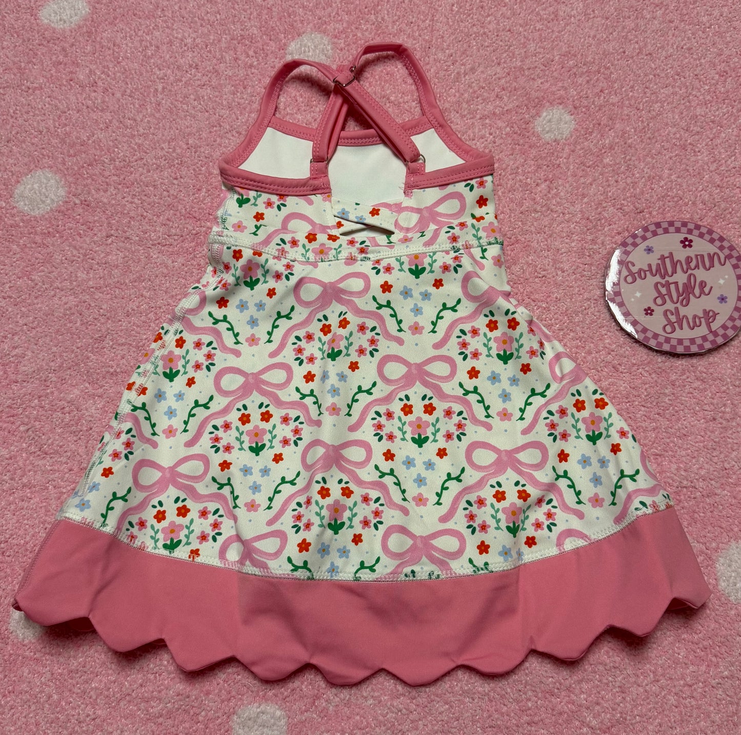 Athletic dress pink bow – 6/12m