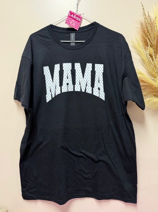 Adult large polka dot mama tshirt