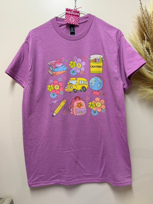 Adult medium teacher symbols tshirt