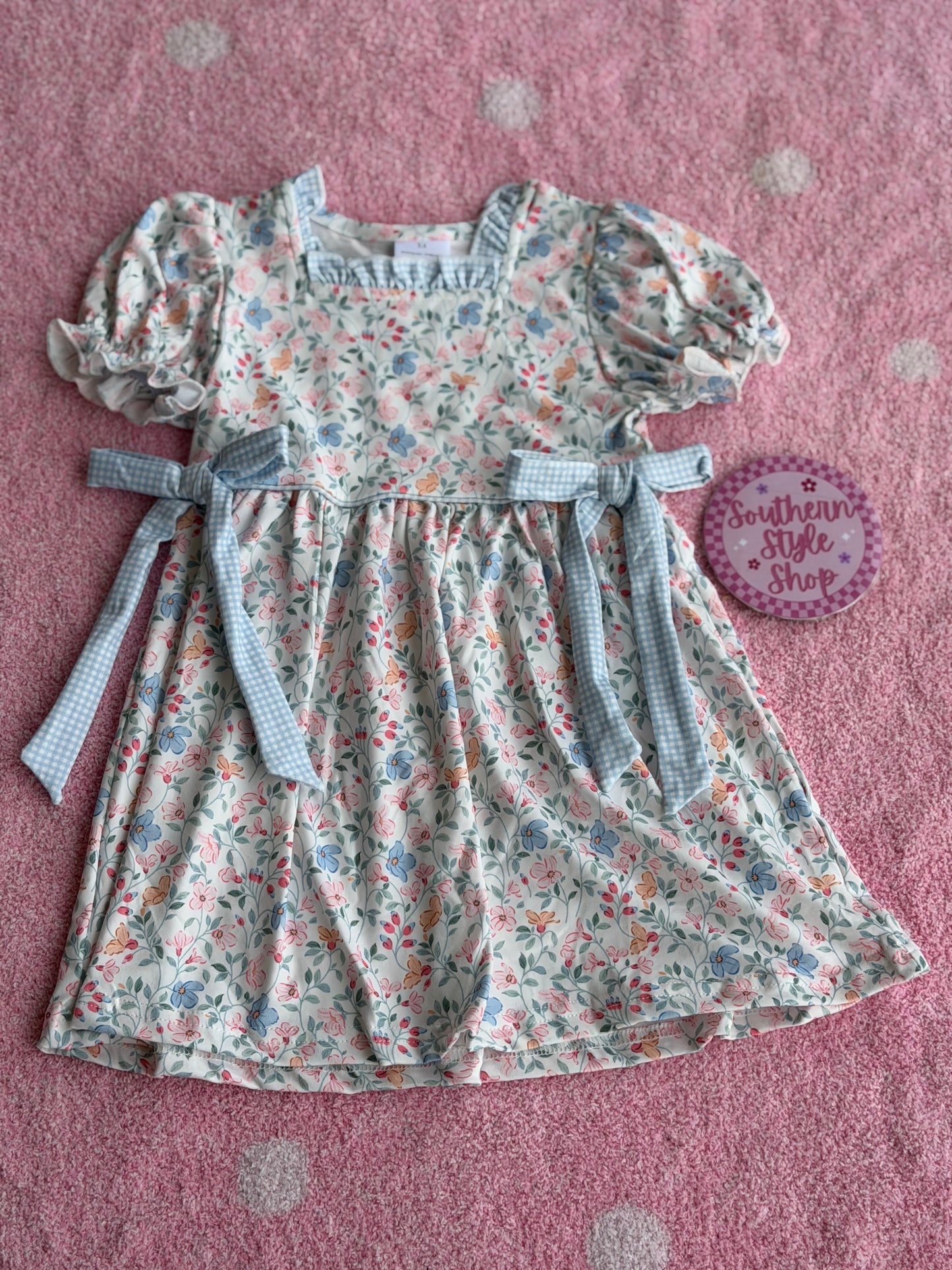 Floral Bow Tie Dress - 2T