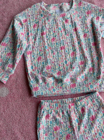 Floral Bell Bottom Lounge Set - 3T
