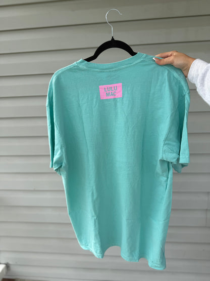 LULU MAC Polka Dot Adult Chalky Mint Comfort Colors Tee
