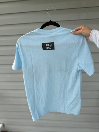 LULU MAC Bottomland Adult Chambray Comfort Colors Mossy Oak Tee