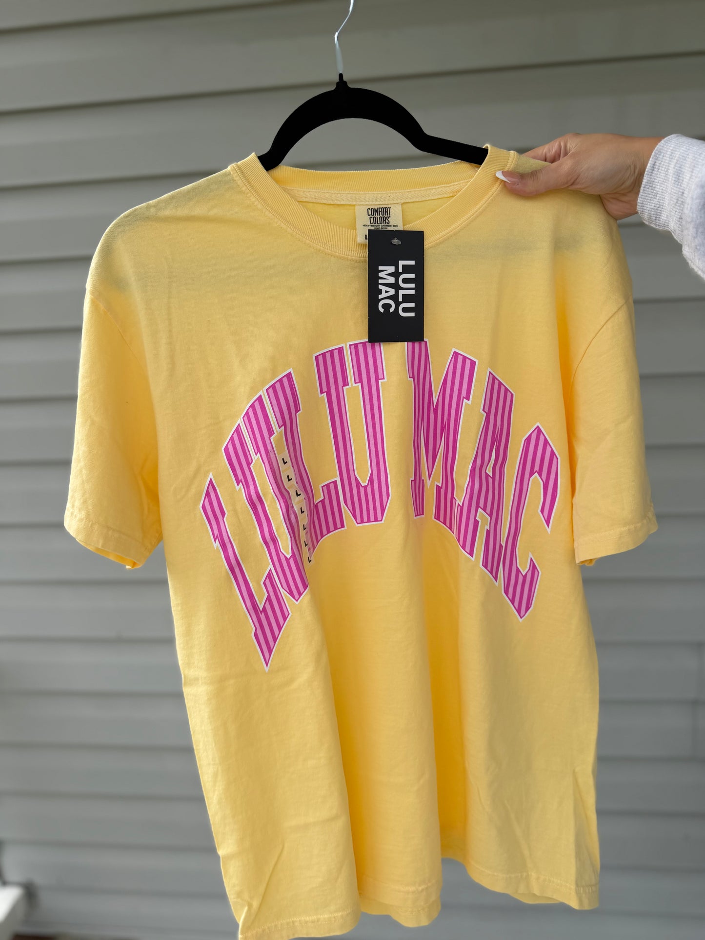 LULU MAC Stripe Adult Butter Comfort Colors Tee