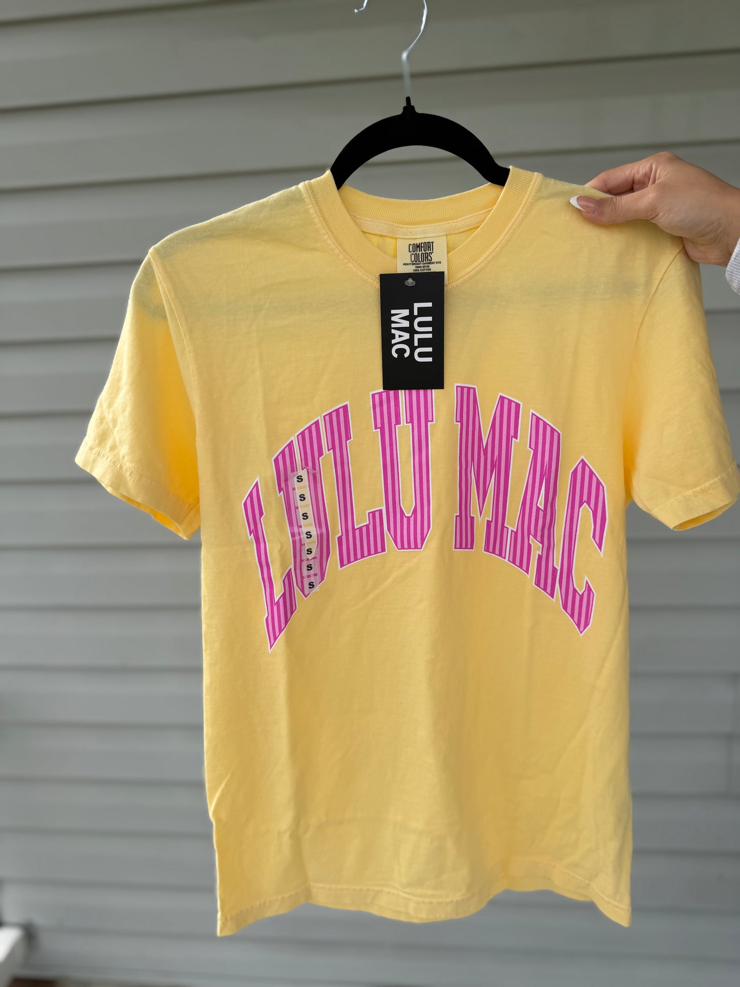 LULU MAC Stripe Adult Butter Comfort Colors Tee