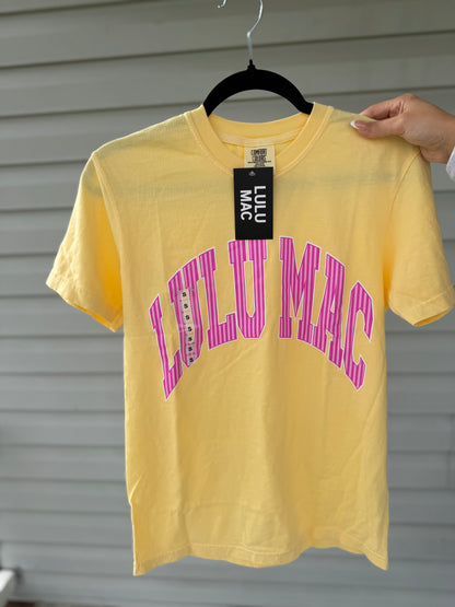 LULU MAC Stripe Adult Butter Comfort Colors Tee
