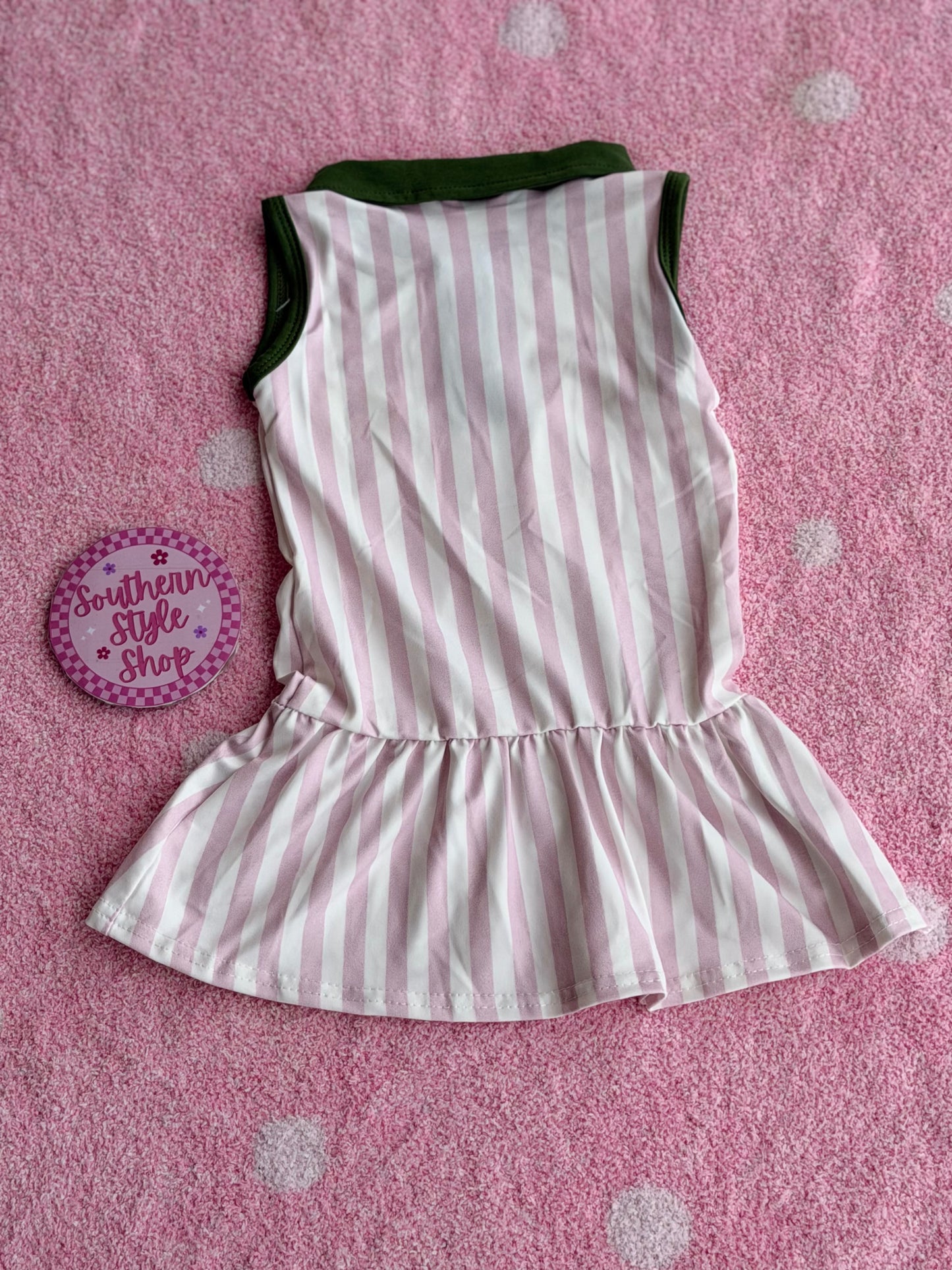 Golf Stripe Collared Toddler Dress