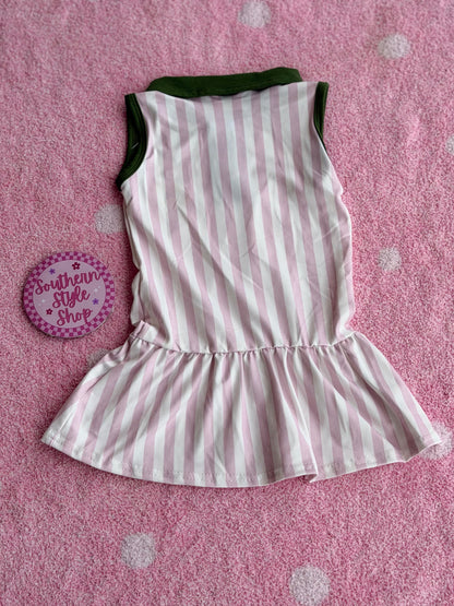Golf Stripe Collared Toddler Dress