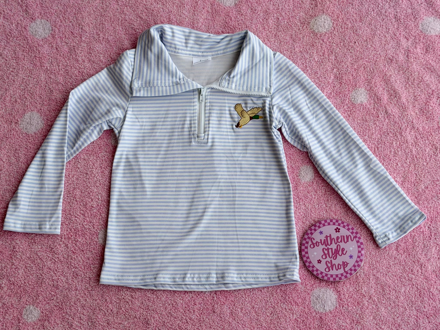 Mallard Stripe Quarter Zip Pullover