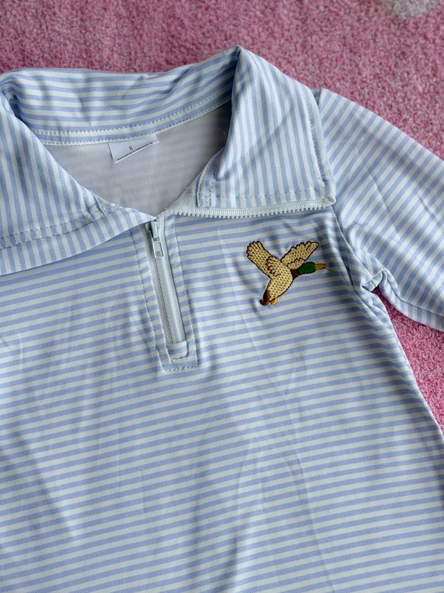 Mallard Stripe Quarter Zip Pullover