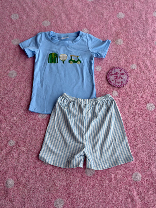 Little Golfer Stripe Short Set - 2T