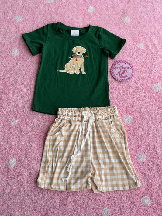 Duck Dog Gingham Short Set - 3T