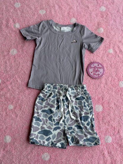 Camo Hunting Dog Short Set - 2T