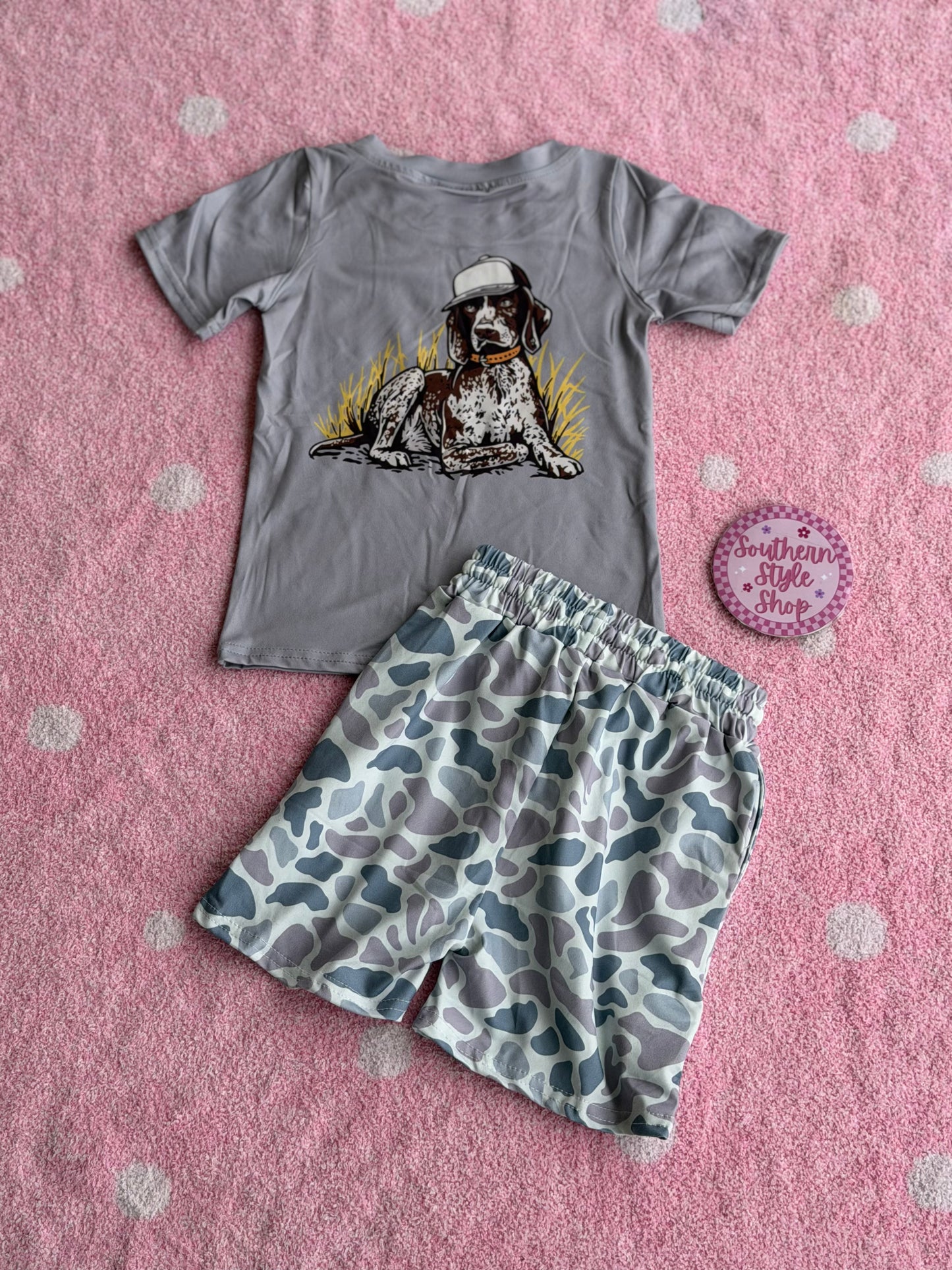 Camo Hunting Dog Short Set - 2T