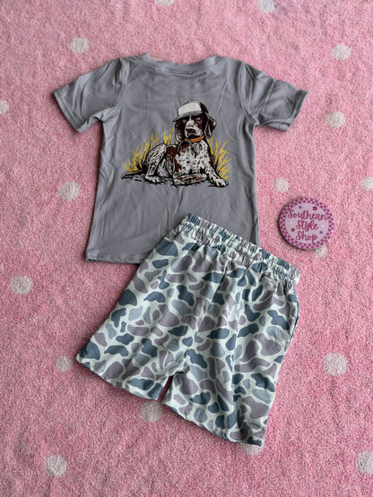 Camo Hunting Dog Short Set - 2T