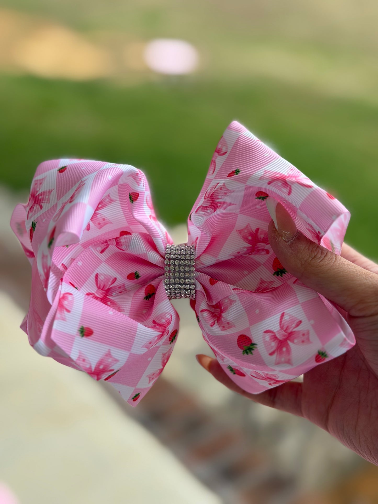 Strawberry Bow Hair Clip